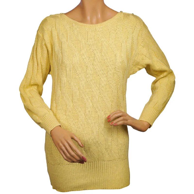 Vintage 1980s Guy Laroche Sweater Yellow Cotton Flax Size Small 36 Mesh Blend Leather Blend Suede Blend Vintage 1980s Guy Laroche Sweater Yellow Cotton Flax Size Small 36 Mesh Blend Leather Blend Suede Blend