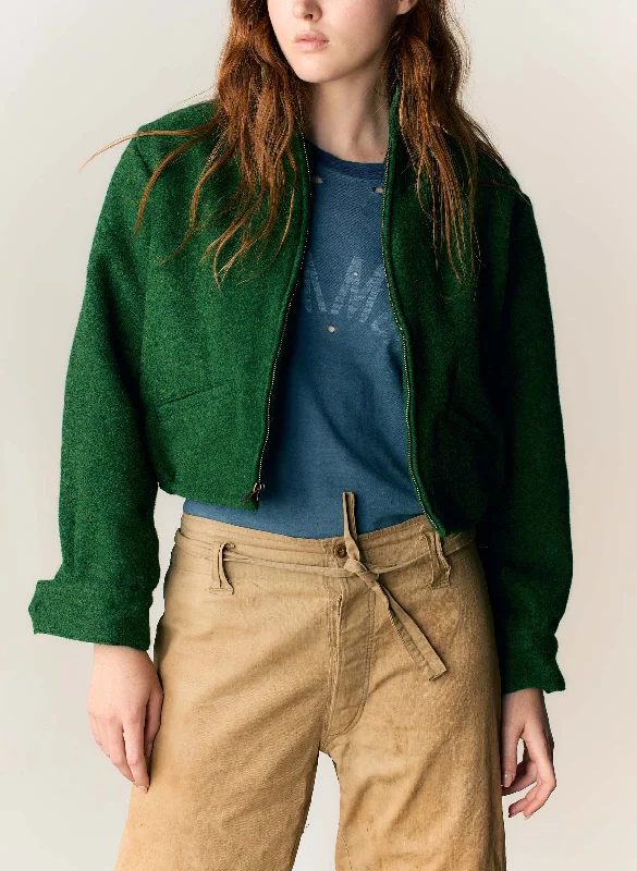 the cropped wool souvenir jacket in fern Insulated Jacket Fitted Jacket Loose Jacket the cropped wool souvenir jacket in fern Insulated Jacket Fitted Jacket Loose Jacket