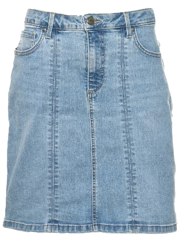 Lee Medium Wash Denim A-line Skirt - M denim skirt stylish