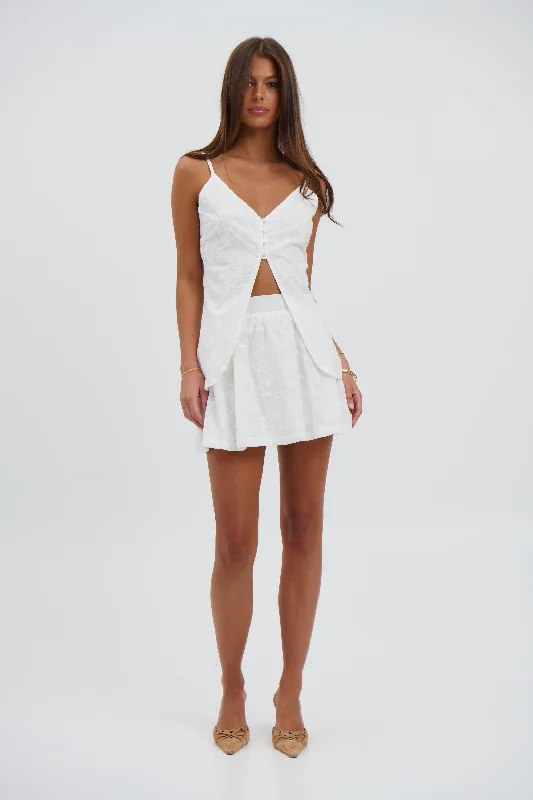 Zoya Skirt White chiffon skirt airy