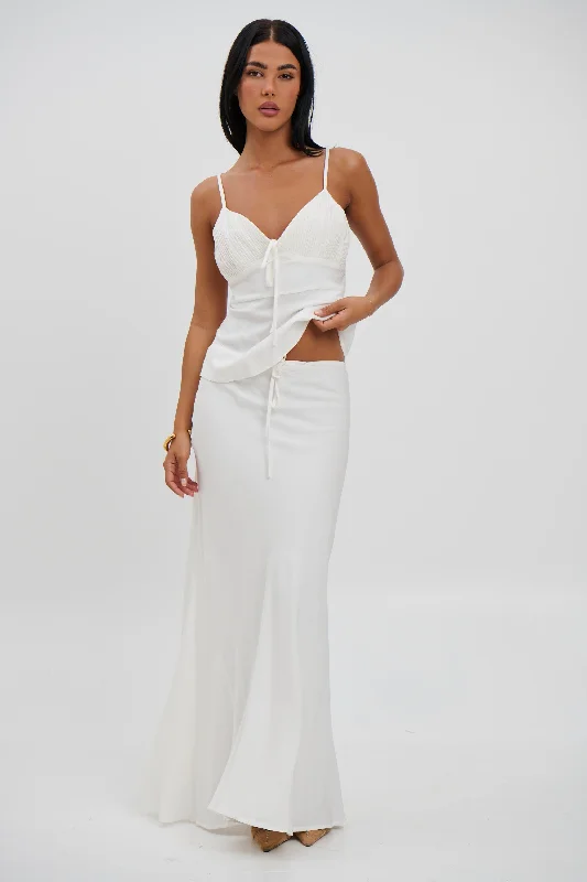 Avalon Maxi Skirt White corduroy skirt comfortable