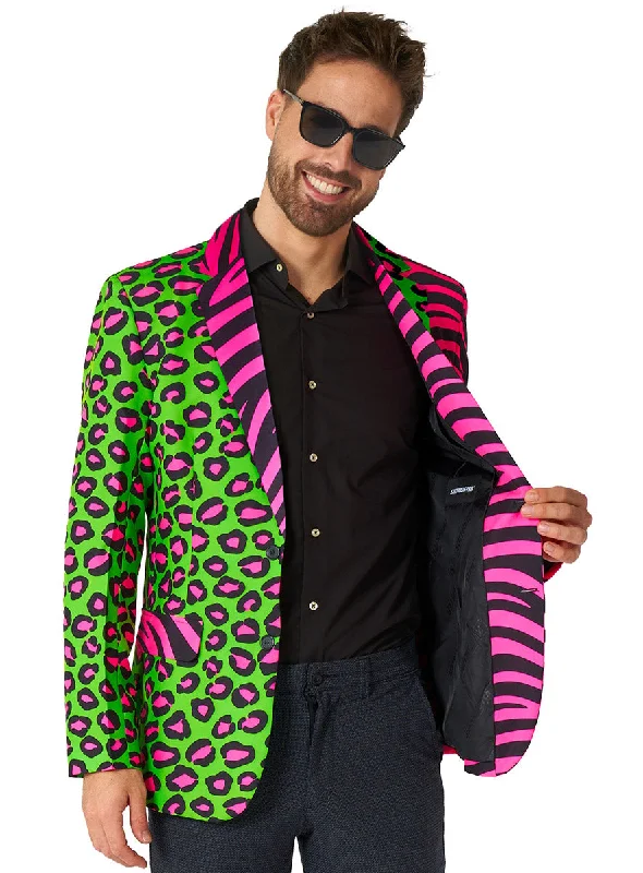Party Animal Plus Size Mens 1980s Neon Costume Jacket Nylon Fabric Polyester Fabric Spandex Fabric Party Animal Plus Size Mens 1980s Neon Costume Jacket Nylon Fabric Polyester Fabric Spandex Fabric