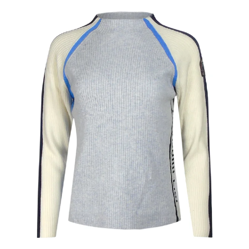 Parajumpers Branded Sides Knitted Grey Sweater Soft Cozy Warm