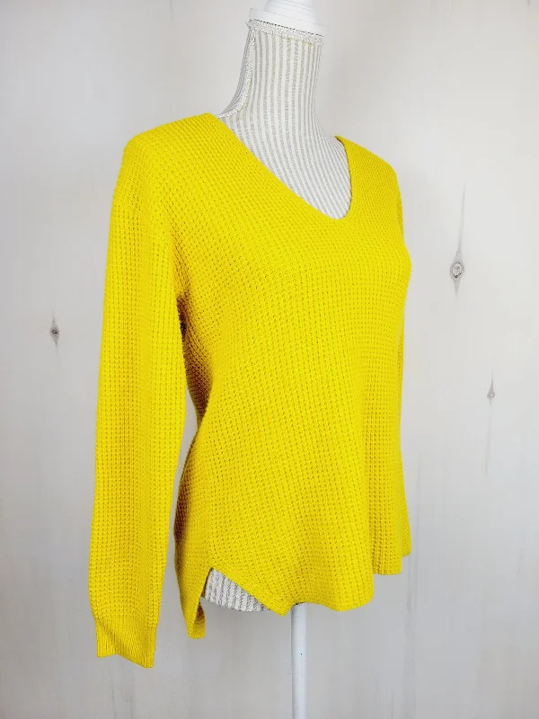 JOE FRESH YELLOW SWEATER LADIES MEDIUM PRE-LOVED Hooded Sweater Collared Sweater Shawl Collar JOE FRESH YELLOW SWEATER LADIES MEDIUM PRE-LOVED Hooded Sweater Collared Sweater Shawl Collar