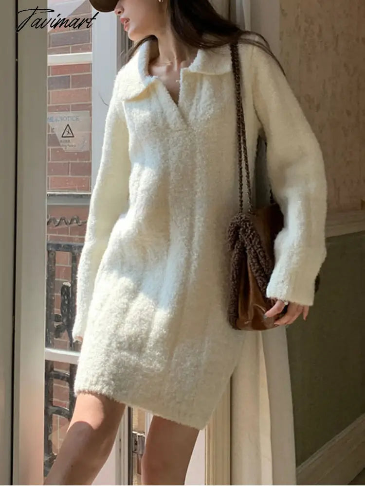 Tavimart White Warm Knitted Mini Dress Women Long Sleeve Elegant Vintage Dress Female Casual Korean Fashion Loose Y2K Sweater Dress Jersey Fabric Tulle Fabric Batik Fabric Tavimart White Warm Knitted Mini Dress Women Long Sleeve Elegant Vintage Dress Female Casual Korean Fashion Loose Y2K Sweater Dress Jersey Fabric Tulle Fabric Batik Fabric