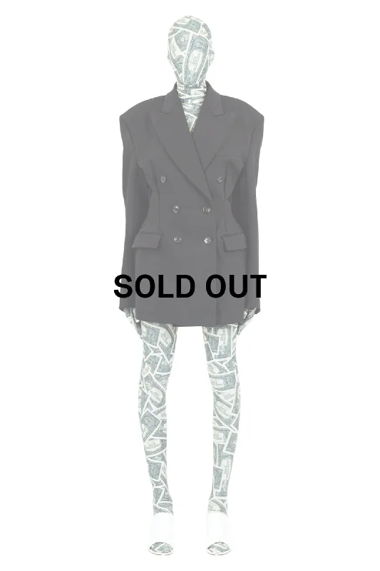 Vetements Hourglass Molton Tailored Jacket in Black Faux Fur Jacket Real Fur Jacket Shearling Jacket Vetements Hourglass Molton Tailored Jacket in Black Faux Fur Jacket Real Fur Jacket Shearling Jacket