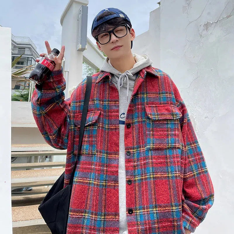 Wool Plaid Shirt Jacket Faux Fur Jacket Real Fur Jacket Shearling Jacket