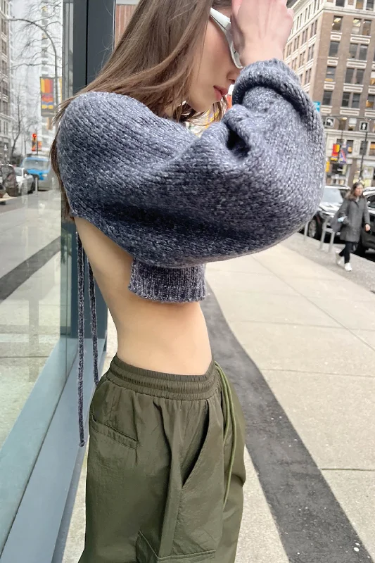 CROPPED OPEN BACK SWEATER Bright Pastel Dark
