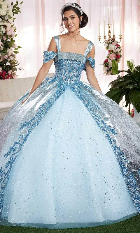 Vizcaya by Mori Lee 89525 - Cuffed Split Skirt Quinceanera Gown lace skirt delicate