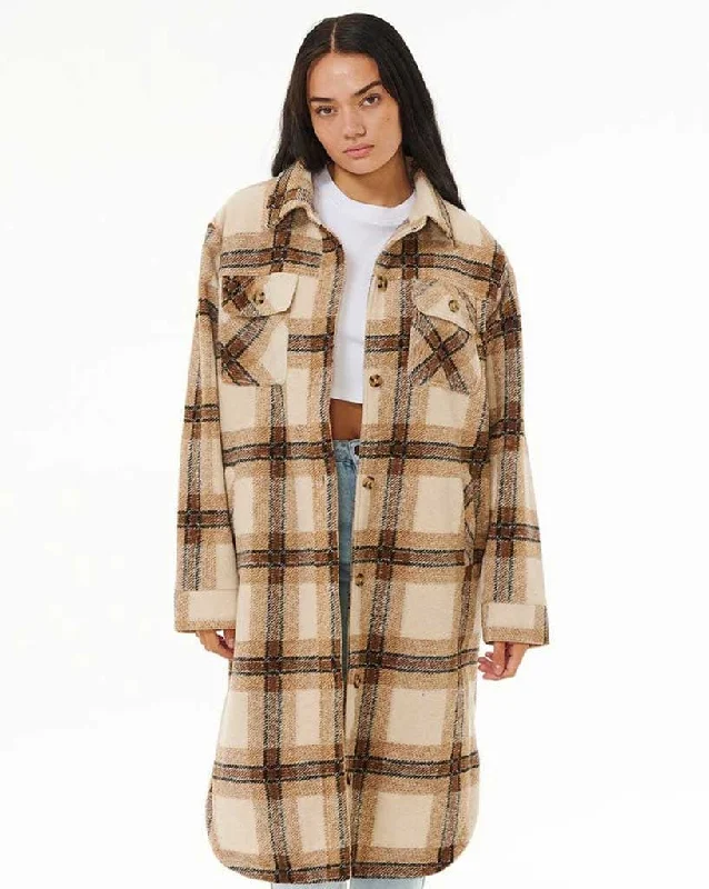 Long Line Check Jacket Faux Fur Jacket Real Fur Jacket Shearling Jacket