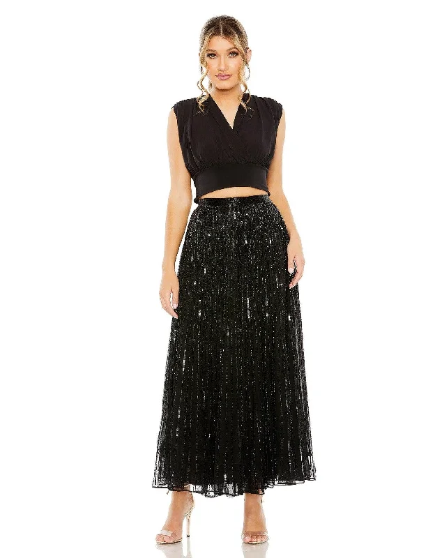 Mac Duggal R5702 Formal Tea Length Skirt Only leather skirt sleek