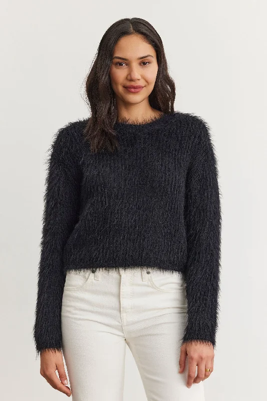 Maylie | Feather Yarn Sweater Fitted Slim Tailored