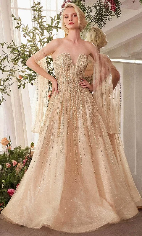 Andrea and Leo A1369 - A-Line Skirt Beaded Tulle Prom Gown high waist skirt