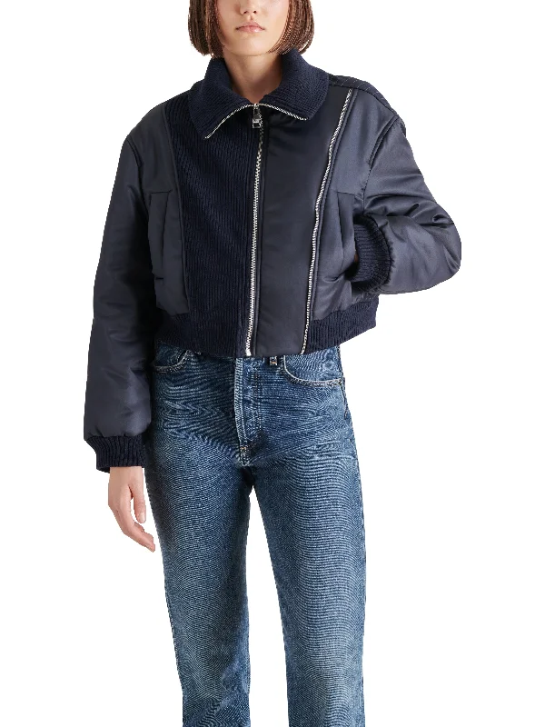 STORM JACKET MIDNIGHT Notch Collar Jacket Peter Pan Collar Jacket Cowl Neck Jacket