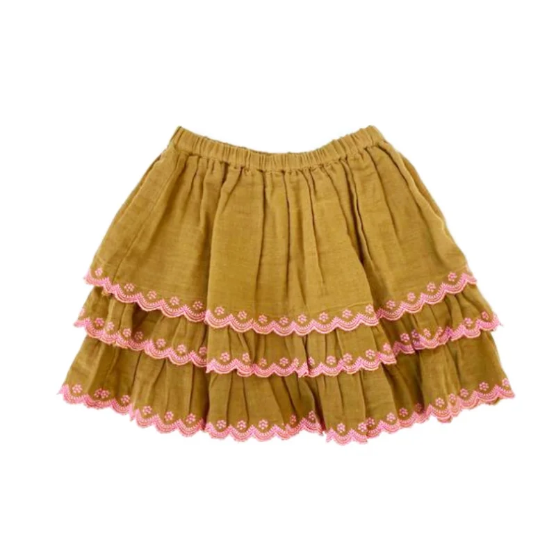 Bella & Lace Eugenie Skirt - Pumpkin Soup wool skirt breathable