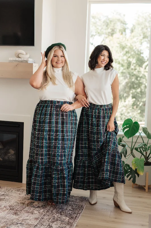 Plaid Perfection Maxi Skirt chiffon skirt airy