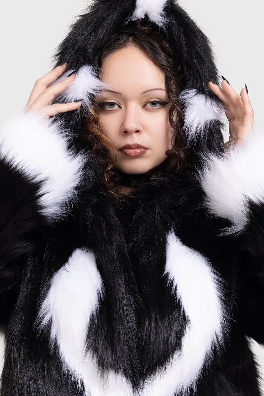 Mohawk Mogwai Faux Fur Jacket Fitted Jacket Loose Jacket Oversized Jacket