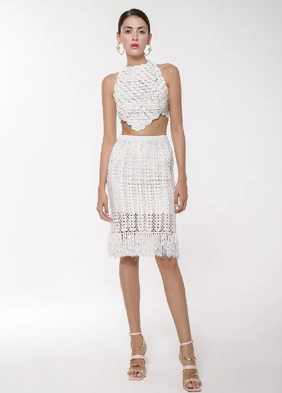 SEA FOAM SKIRT silk skirt lustrous