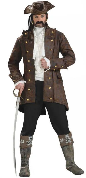 Pirate Buccaneer Mens Brown Captain Costume Jacket V-Neck Jacket Boat Neck Jacket Square Neck Jacket Pirate Buccaneer Mens Brown Captain Costume Jacket V-Neck Jacket Boat Neck Jacket Square Neck Jacket