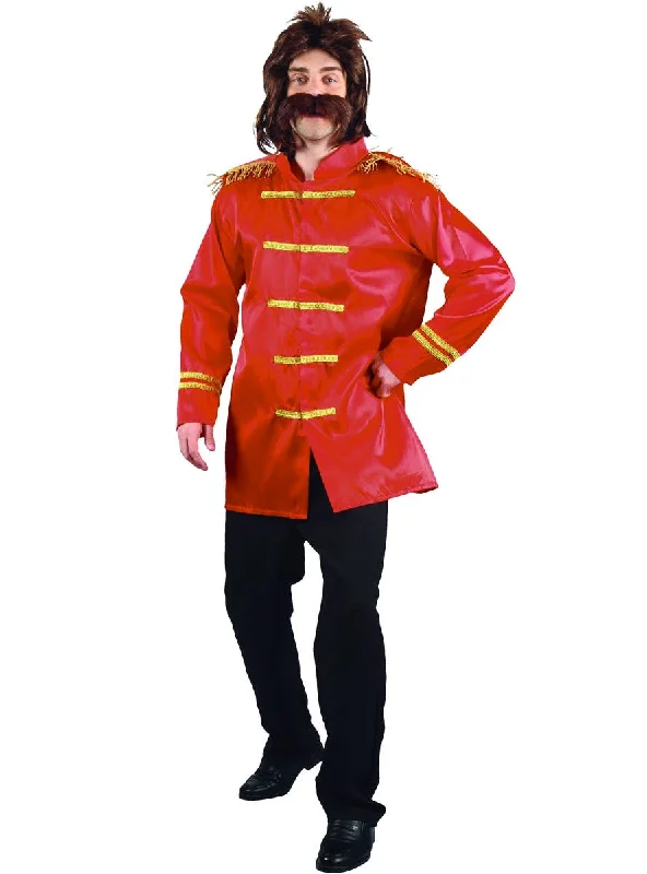 Sgt Pepper's Mens Red Beatles Costume Jacket Belted Jacket Elasticated Jacket Padded Jacket Sgt Pepper's Mens Red Beatles Costume Jacket Belted Jacket Elasticated Jacket Padded Jacket