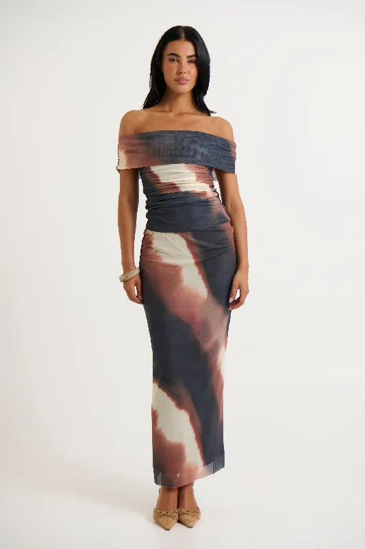 Louie Maxi Skirt Mars velvet skirt rich