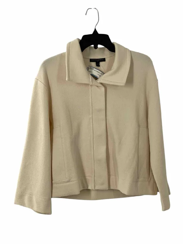 Banana Republic Size S Cream Jacket Knit Jacket Woven Jacket Fleece Jacket