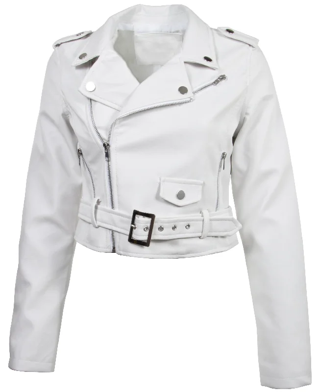 Fashionable Cropped Faux Leather Moto Biker Jacket (13281-PUD) Jersey Jacket Tulle Jacket Batik Jacket Fashionable Cropped Faux Leather Moto Biker Jacket (13281-PUD) Jersey Jacket Tulle Jacket Batik Jacket