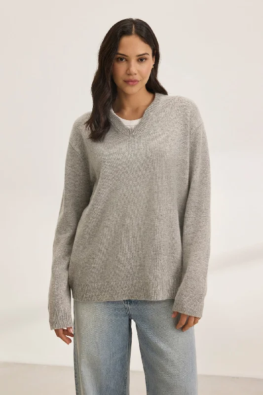 STEVIE WOOL CASHMERE SWEATER Denim Fabric Leather Fabric Suede Fabric