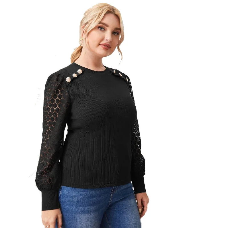 Drop Shipping mesh stitching hollow nail bead Female oversize Polyester Long Sleeve Sweater plus size women's sweater Graphic Sweater Embroidered Appliqued Drop Shipping mesh stitching hollow nail bead Female oversize Polyester Long Sleeve Sweater plus size women's sweater Graphic Sweater Embroidered Appliqued