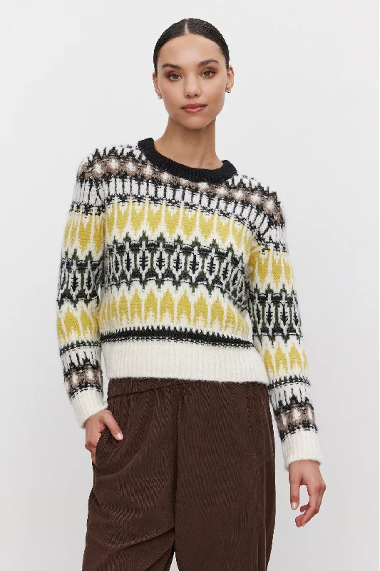 Thelma | Fair Isle Sweater Ribbed Striped Patterned