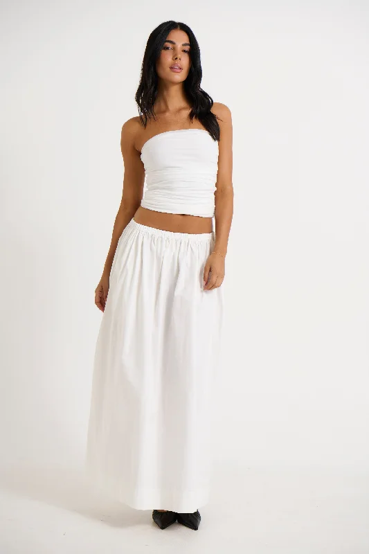 Hilary Maxi Skirt White leather skirt refined