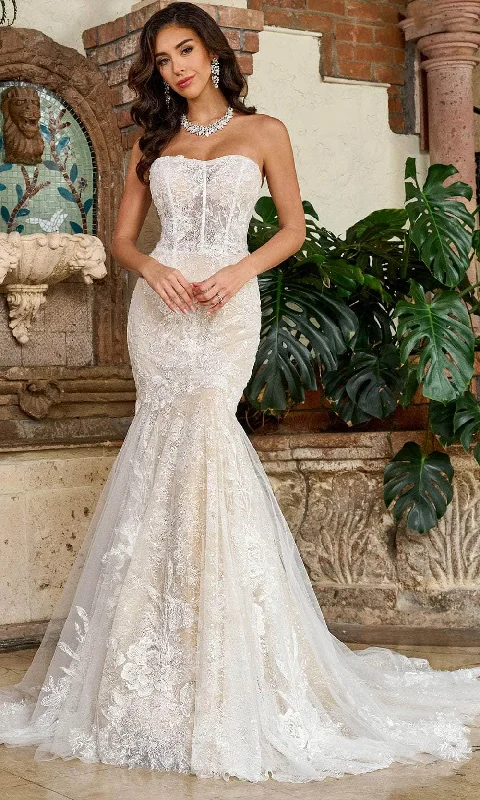 Rachel Allan RB5066 - Trumpet Skirt Embroidered Bridal Gown modal blend skirt