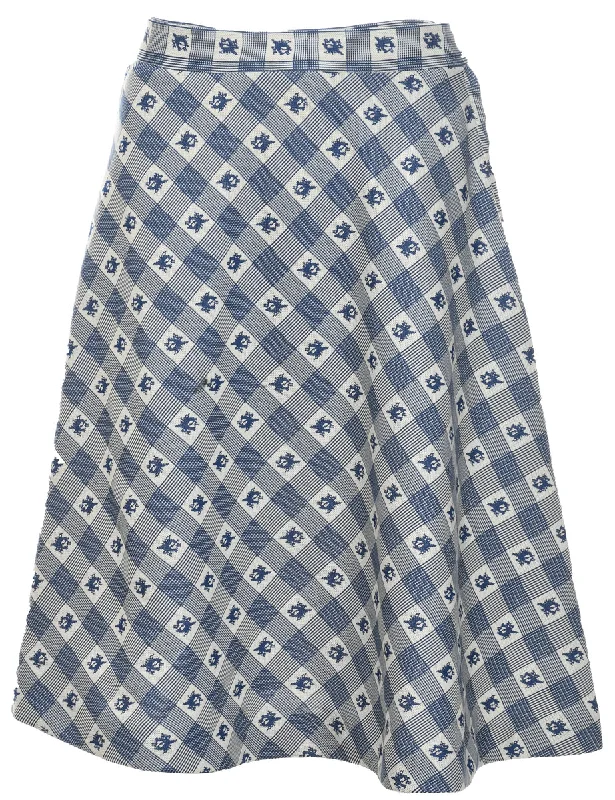 Checked Midi Skirt - S asymmetrical skirt cut