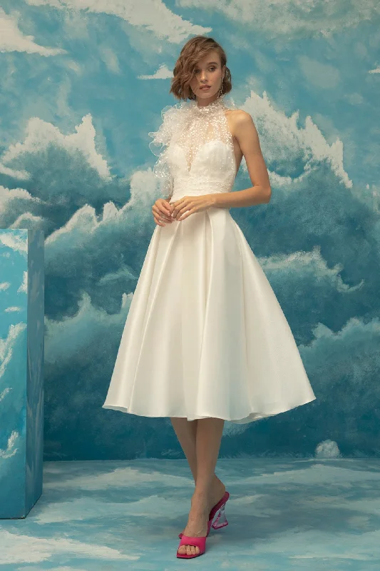 Sleeveless top with below length flowy skirt velvet skirt plush