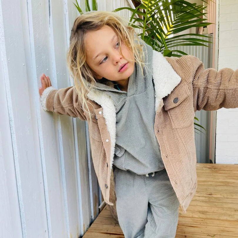 ORGANIC "LENNOX" SHERPA JACKET - TAN Elasticated Jacket Padded Jacket Insulated Jacket ORGANIC "LENNOX" SHERPA JACKET - TAN Elasticated Jacket Padded Jacket Insulated Jacket