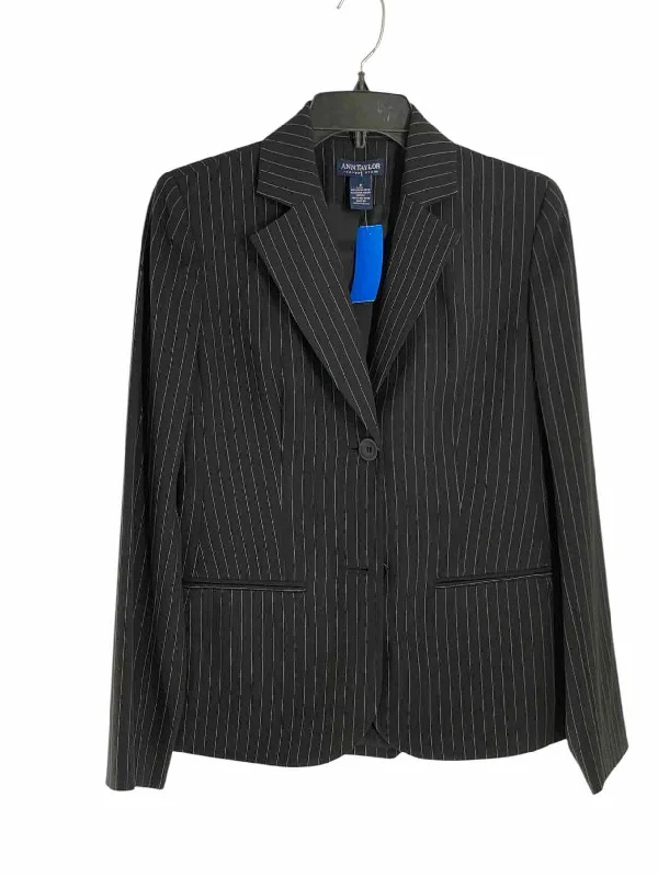 Ann Taylor Size 0 Black Pinstripe Jacket Appliqued Jacket Beaded Jacket Sequined Jacket Ann Taylor Size 0 Black Pinstripe Jacket Appliqued Jacket Beaded Jacket Sequined Jacket