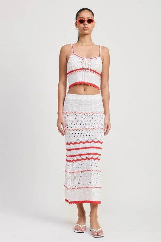 Maxi Crochet Skirt slim fit skirt