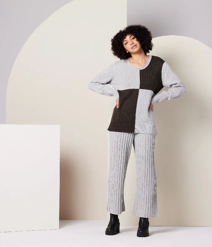 Jewel Sweater Pant - Heather Grey Zippered Buttoned Snapped