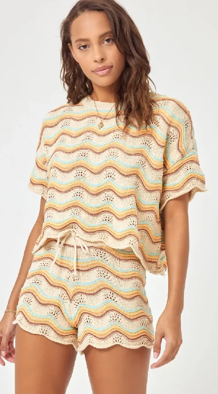 Make Waves Sweater - Sano Stripe Rayon Fabric Velvet Fabric Corduroy Fabric