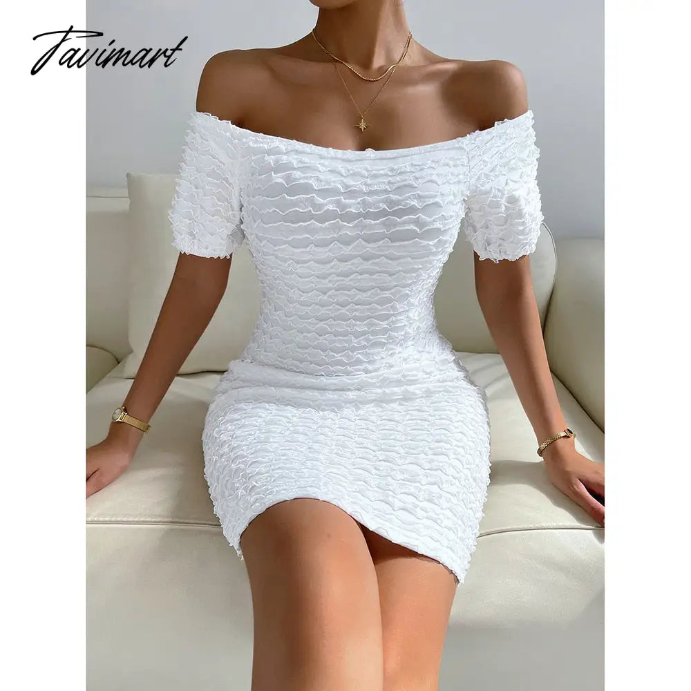 Tavimart Summer Women Sexy Slash Neck Knitted Dresses Stylish Temperament Sweater Slim Hips Mini Dress Bodysuit Women Office Dress Front Pockets Side Pockets Patch Pockets Tavimart Summer Women Sexy Slash Neck Knitted Dresses Stylish Temperament Sweater Slim Hips Mini Dress Bodysuit Women Office Dress Front Pockets Side Pockets Patch Pockets