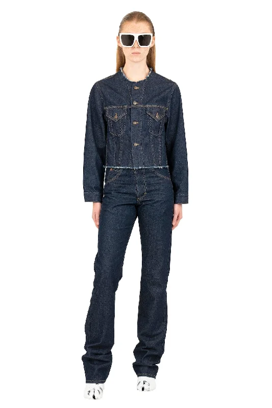 Maison Margiela Deconstructed Indigo Work Jacket Oversized Jacket Tailored Jacket Straight Jacket Maison Margiela Deconstructed Indigo Work Jacket Oversized Jacket Tailored Jacket Straight Jacket