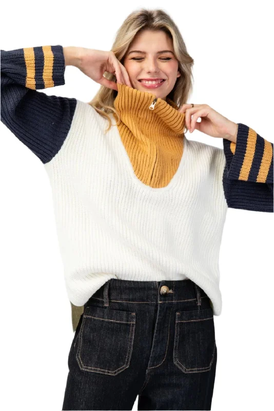 Nautical Charm Sweater Graphic Sweater Embroidered Appliqued