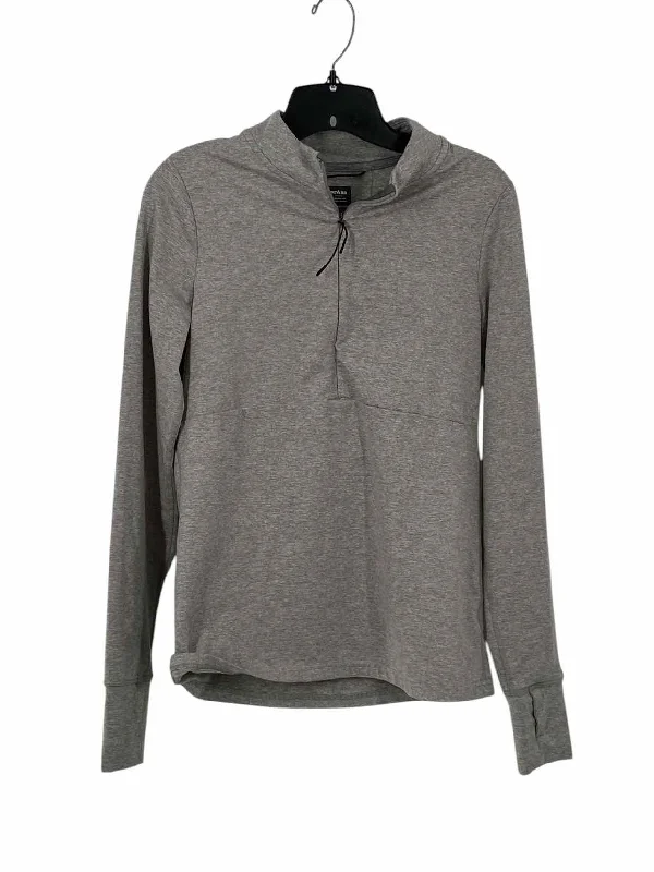 PrAna Size M Grey Athletic Jacket Zippered Front Buttoned Front Snap Front
