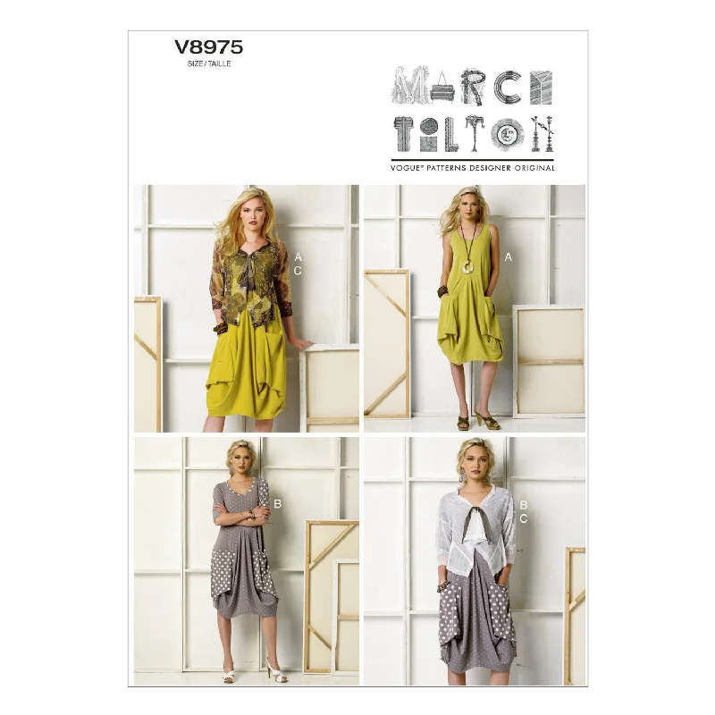 Vogue Pattern V8975 Misses' Dress & Jacket by Marcy Tilton Oversized Jacket Tailored Jacket Straight Jacket Vogue Pattern V8975 Misses' Dress & Jacket by Marcy Tilton Oversized Jacket Tailored Jacket Straight Jacket