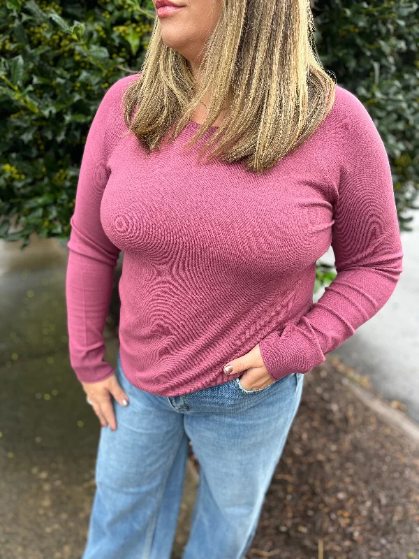 PLUS Pretty in Pink Sweater Herringbone Houndstooth Plaid