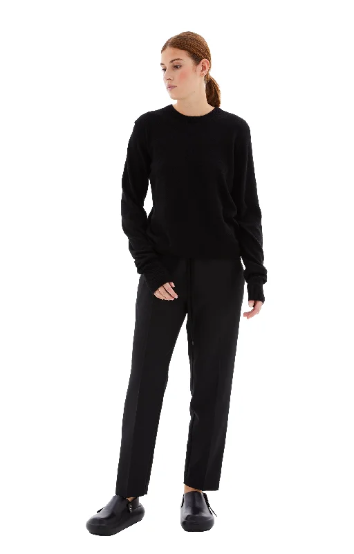 Jil Sander Cashmere Sweater (Black) Open Front Closed Front Wrap Front