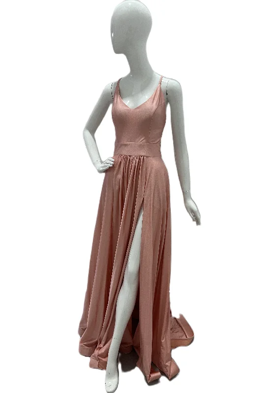 Low Criss Cross Back Full skirt Gown silk skirt lustrous