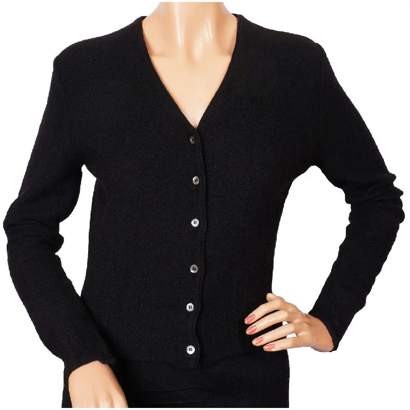 Guy Laroche Paris Sweater Black Wool & Angora Blend Ladies Size S Welt Pockets Slit Pockets Flap Pockets Guy Laroche Paris Sweater Black Wool & Angora Blend Ladies Size S Welt Pockets Slit Pockets Flap Pockets
