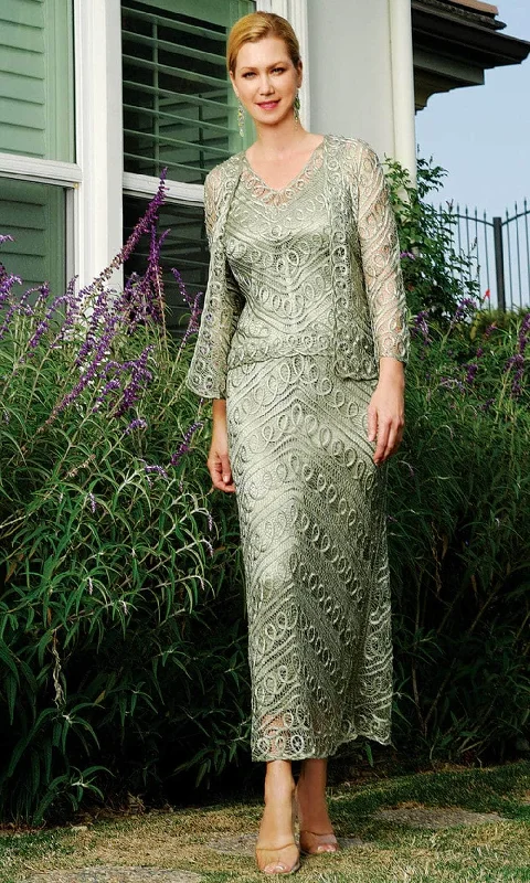 Soulmates C6184 - Three Piece Beaded Silk Lace A-Line Skirt Set corduroy skirt cozy