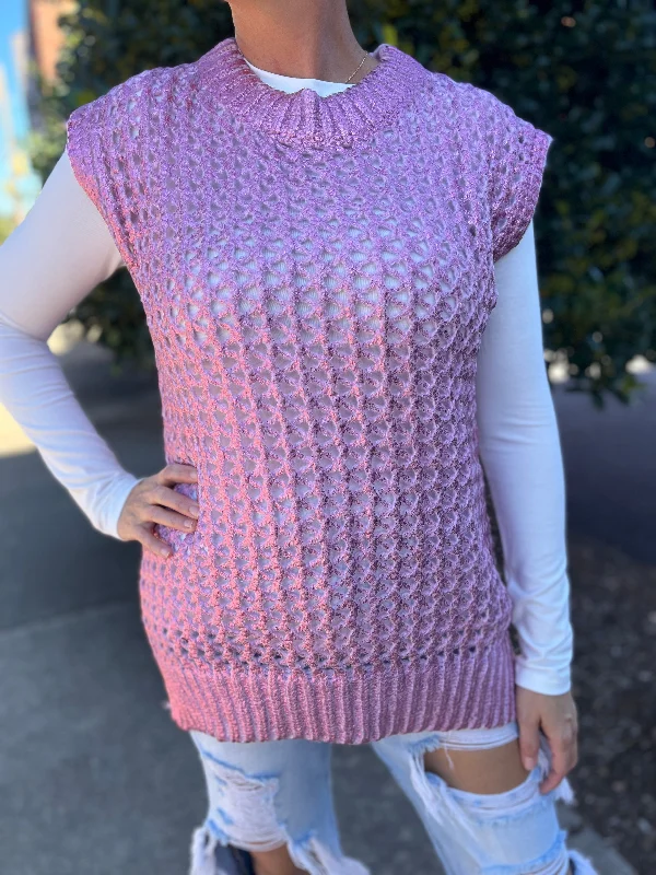 Umgee Metallic Foil Sweater Tunic Open Front Closed Front Wrap Front
